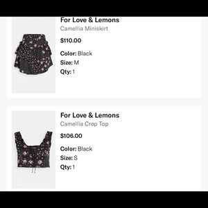 Selling this adorable For Love and Lemons matching set! Only selling as a set!